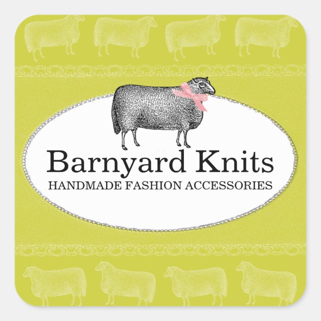 Custom colour sheep wool knitting crochet label 2 (Front)