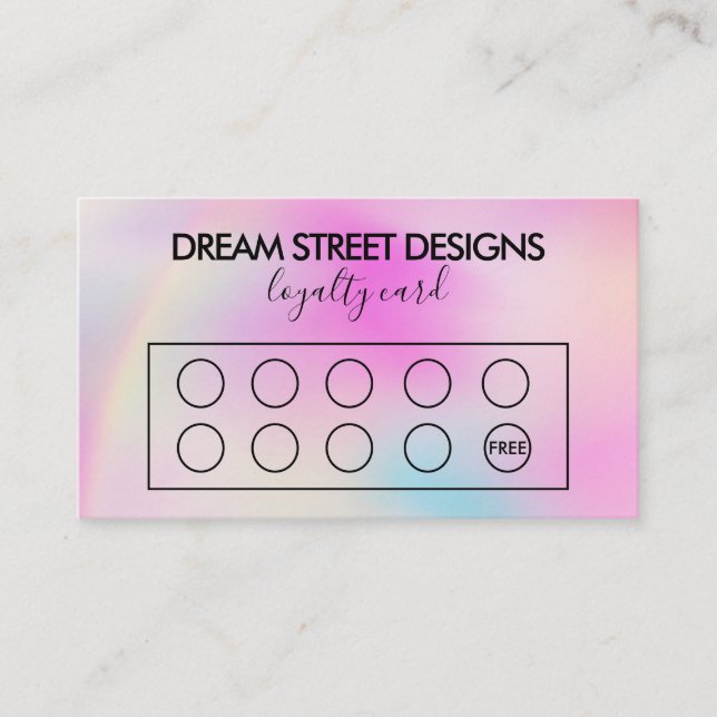 Custom Colour Shift Loyalty Card (Front)