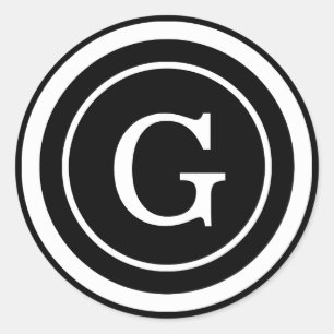 Custom Colour Simply Chic Monogram Sticker Label