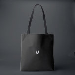 Custom Colour Solid Black Optional Text or Initial Tote Bag<br><div class="desc">Custom pick your colour. Shown in a solid black, or customise and pick any colour. Be sure to do both sides, or be trendy with 2 colour sides. Add your initial, monogram or wording text on the front, or delete to leave it plain. Pick font style and size if desired....</div>