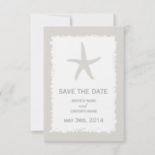 Custom Colour Starfish Beach Wedding Save The Date