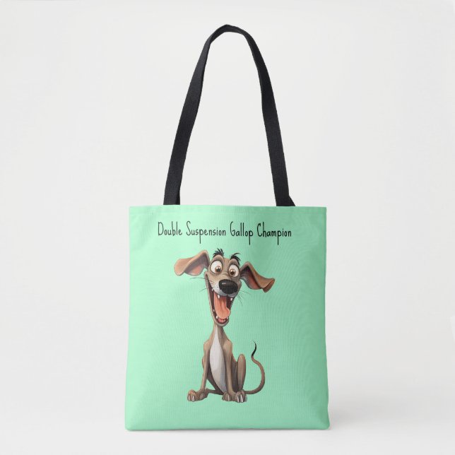 Custom colour & text, 🐶crazy 🤪 whippet tote bag (Front)
