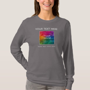 Custom Colour Text Image Womens Elegant Modern T-Shirt