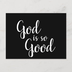 Custom Colour/Text Inspirational God is So Good Postcard