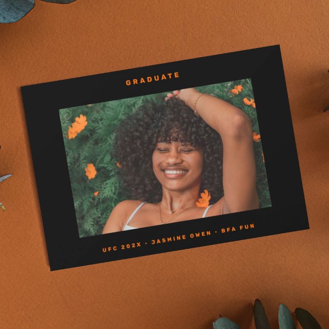 Custom Colour Text Photo College Photo Graduation Announcement (Creator Uploaded)