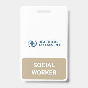 Custom Colour Text Social Worker Companion ID Badge