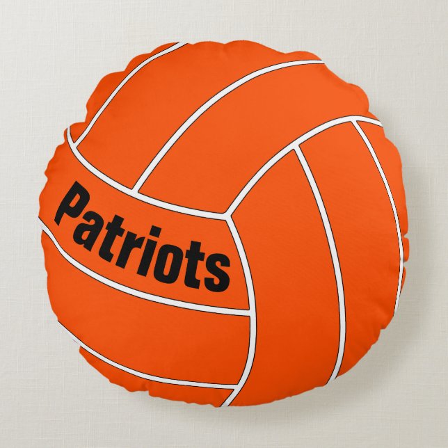 Custom Colour & Text Volleyball Player Throw Pillo Round Cushion (Front)