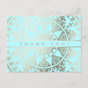 Custom Colour Thank You Postcards Gold Foil