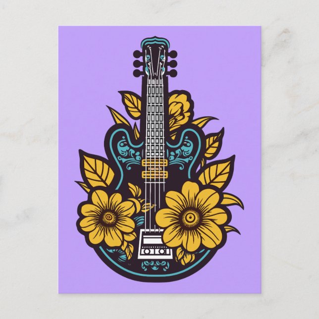 Custom Colour Ukulele Postcard (Front)