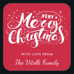 Custom Colour Very Merry Christmas Stickers<br><div class="desc">Fun,  modern holiday stickers,  featuring elegant typography.  The background colour can be customised to any colour you'd like.  Great for use as envelope seals,  gift tags,  party favour tags,  and more!</div>