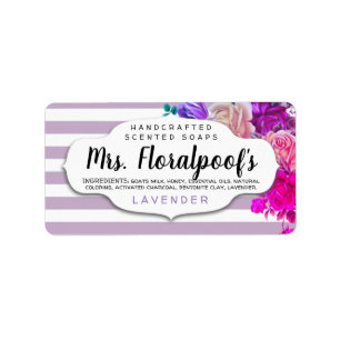 Custom colour vintage floral soap or perfume label