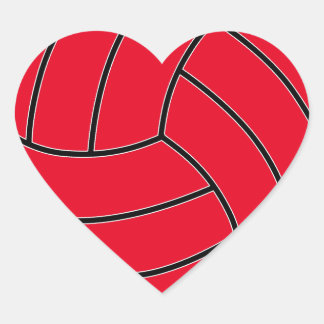Custom Colour Volleyball Heart Sticker