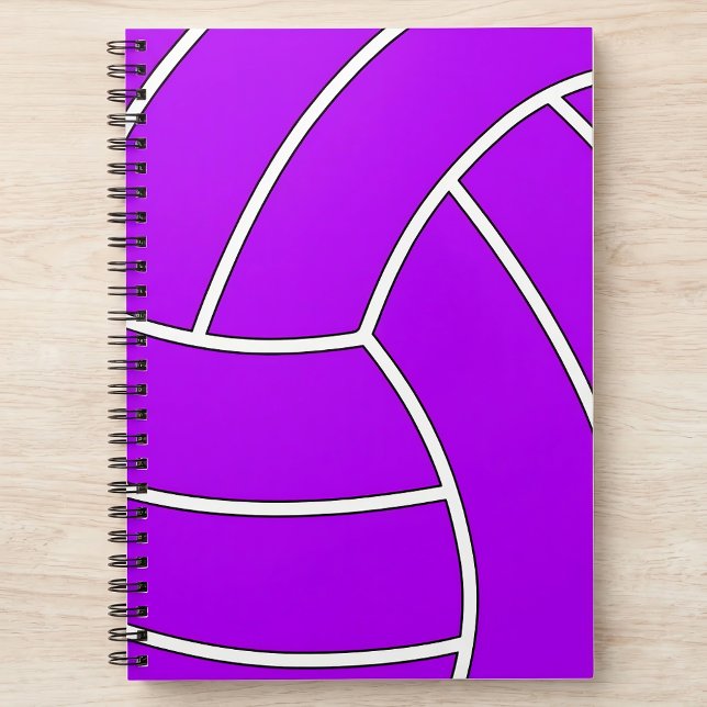 Custom Colour Volleyball Notebook (Custom color volleyball notebook on desk. Great for volleyball players, coaches and fans.)