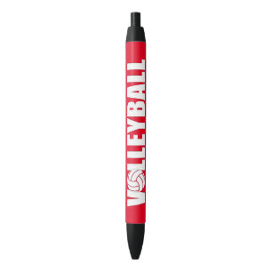 Custom Colour Volleyball Player or Coach Sports Black Ink Pen