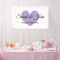 Custom colour wedding banner with heart