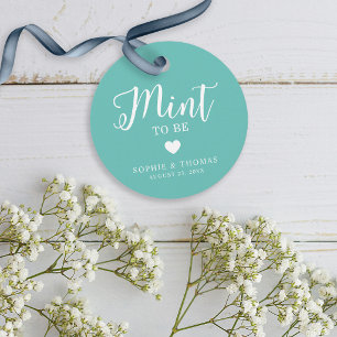 Custom Colour Wedding Mint to Be Round Favour Tags