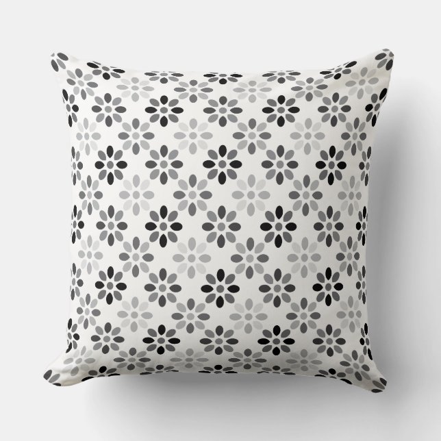 Custom Colour Whimsical Floral Pattern Cushion (Front)