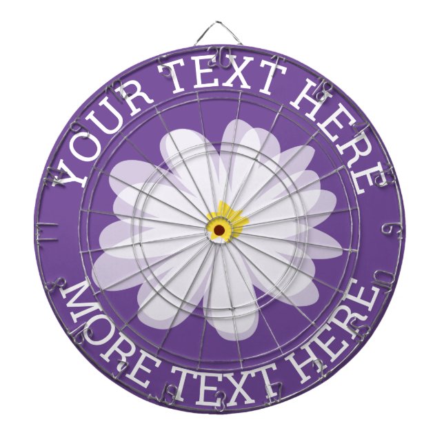 Custom colour white daidy flower dartboard (Front)