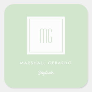 Custom Colour White Monogram Business Logo Sticker