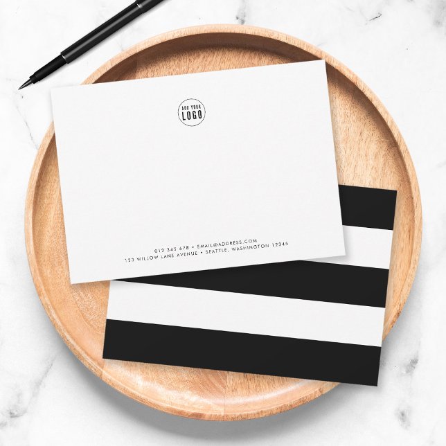 Custom Colour & White Stripes Add Logo Business Card (Creator Uploaded)