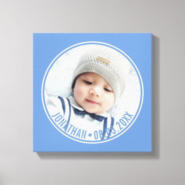 Custom Colour with Custom Photo and Text Canvas Print (Front)