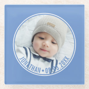 Custom Colour with Custom Photo and Text Glass Coaster