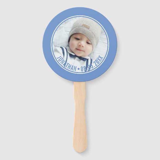Custom Colour with Custom Photo and Text Hand Fan (Front)