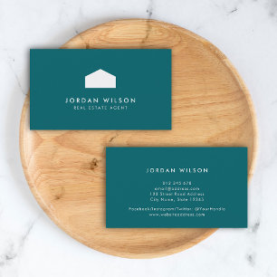 Custom Colour with White House Real Estate Agent Business Card