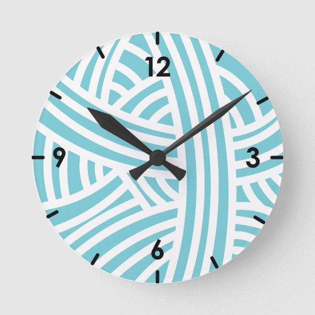 Custom Colour Yarn - Stylised Yarn Ball Round Clock (Front)
