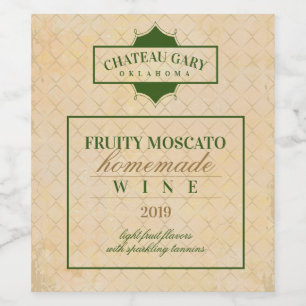 Custom coloured aged homemade wine personalised label