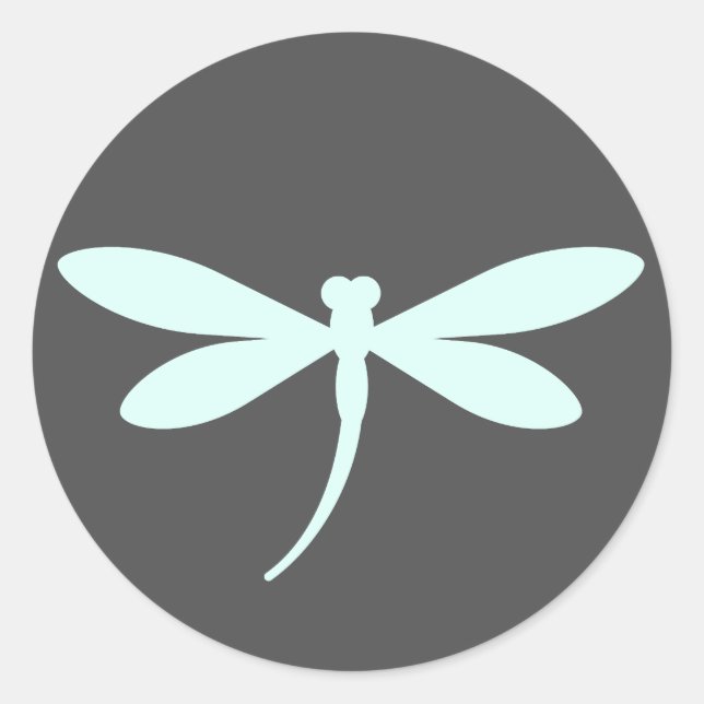 Custom Coloured Dragonfly Stickers w/ Dark Grey BG (Front)
