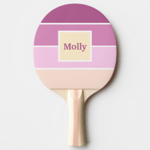 Custom Coloured Feminine Stripes Ping Pong Paddle