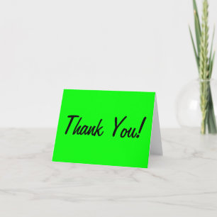 Custom coloured Neon Green Thank You Card