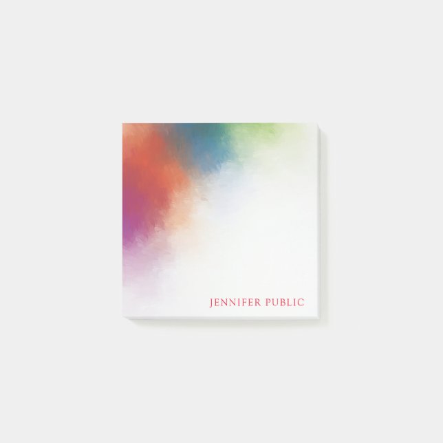 Custom Colourful Abstract Elegant Template Trendy Post-it Notes (Front)