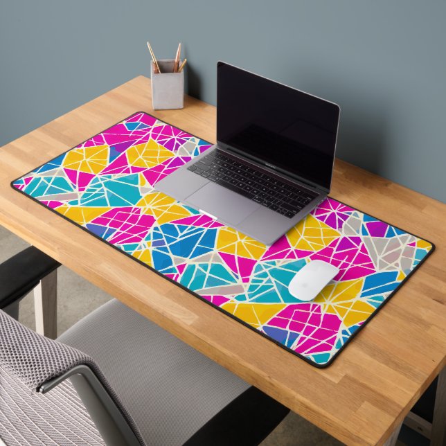Custom Colourful Abstract Geometric Shapes Desk Mat (Office 2)
