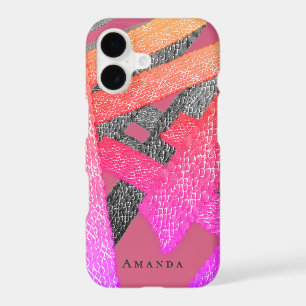 Custom Colourful Abstract Stripes Pink Grey Vibran