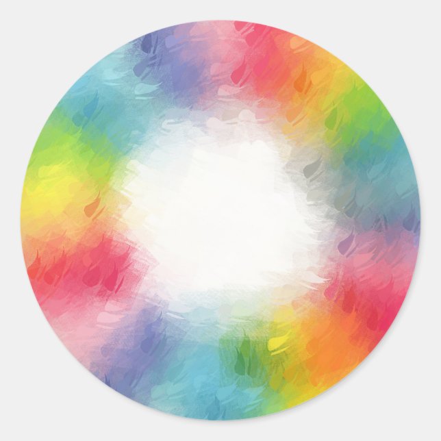 Custom Colourful Abstract Trendy Blank Template Classic Round Sticker (Front)