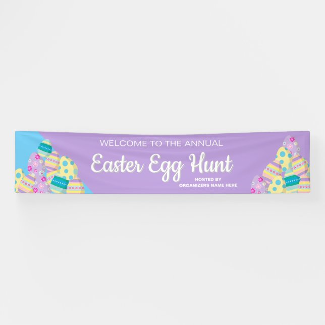 Custom Colourful Annual Easter Egg Hunt Banner (Horizontal)