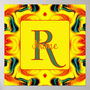 Custom Colourful Art Monogram Your Initial Name Poster