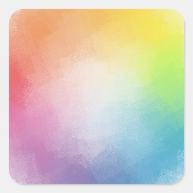 Custom Colourful Blank Template Blue Purple Green Square Sticker (Front)