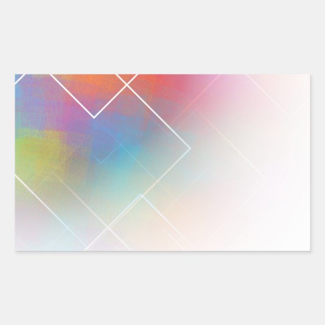 Custom Colourful Blank Template Modern Abstract Rectangular Sticker (Front)