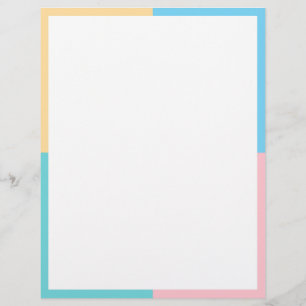 Custom Colourful Blank Template Pink Yellow Blue Letterhead