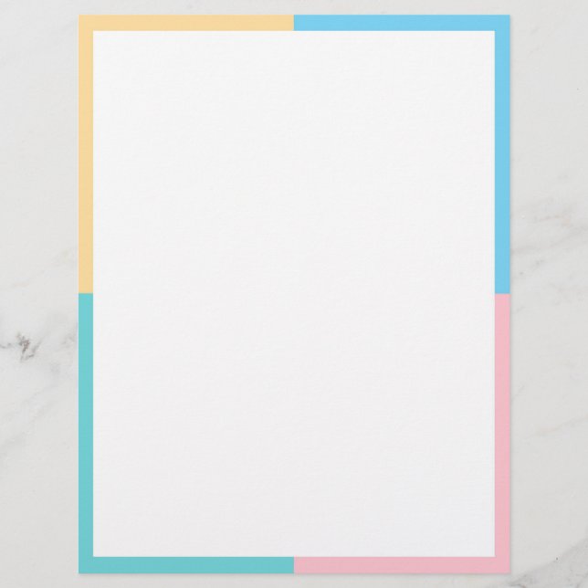 Custom Colourful Blank Template Pink Yellow Blue Letterhead (Front)