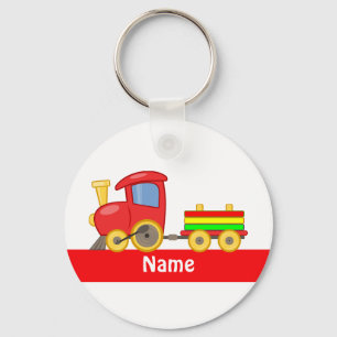 Custom Colourful cartoon train Key Ring