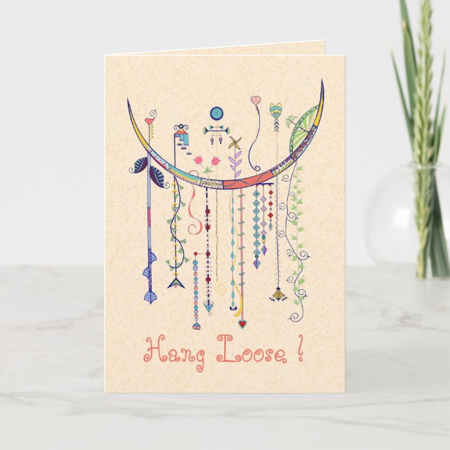 Custom Colourful Dangle Art Birthday Card (Front)