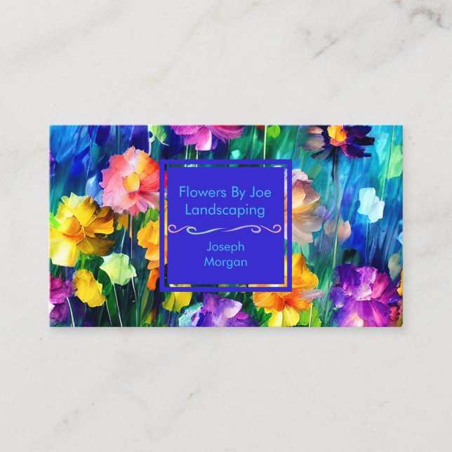 Custom Colourful Floral Bright Design Business Card (Front)
