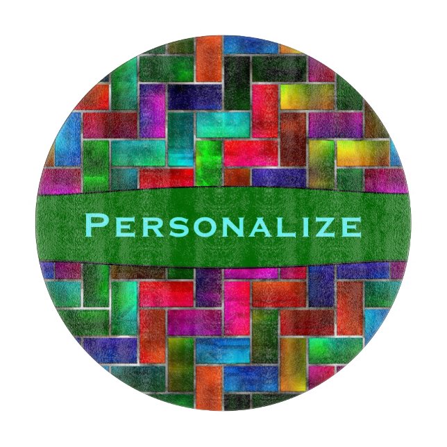 Custom Colourful Glass Mosaic Glass Cutting Board (Front)
