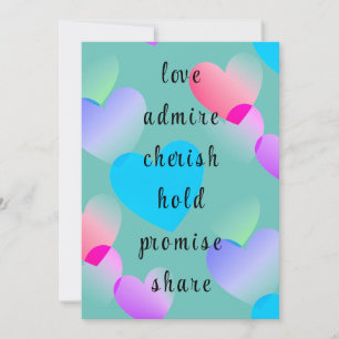 Custom Colourful Gliding Hearts Valentine's Day Holiday Card