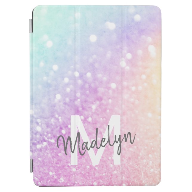 Custom Colourful Glitter Iridescent Elegant iPad Air Cover (Front)