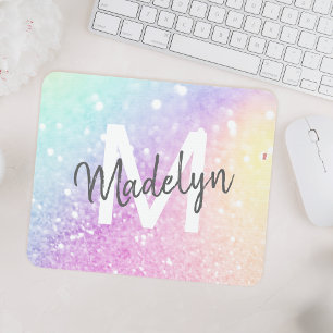 Custom Colourful Glitter Iridescent Elegant Mouse Pad